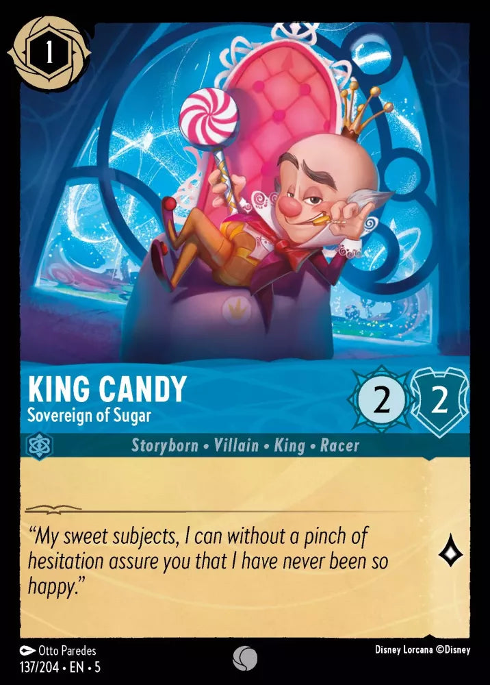 Disney Lorcana Shimmering Skies 137/204 King Candy - Sovereign of Sugar