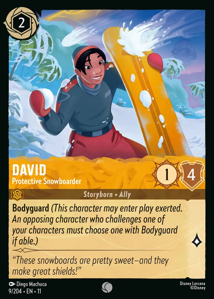 Disney Lorcana Winterspell 009/204 David - Protective Snowboarder