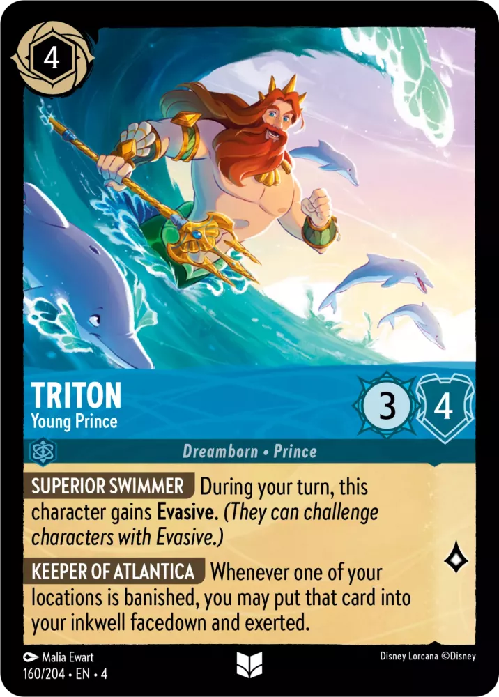 Disney Lorcana Ursula's Return 160/204 Triton - Young Prince