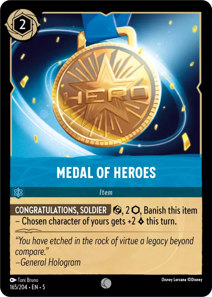 Disney Lorcana Shimmering Skies 165/204 Medal of Heroes Foil