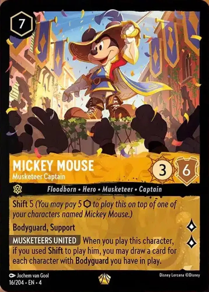 Disney Lorcana Ursula's Return 016/204 Mickey Mouse - Musketeer Captain