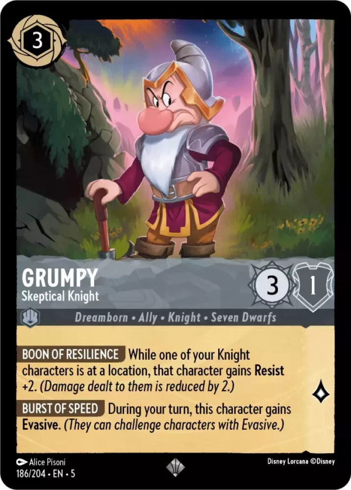 Disney Lorcana Shimmering Skies 186/204 Grumpy - Skeptical Knight