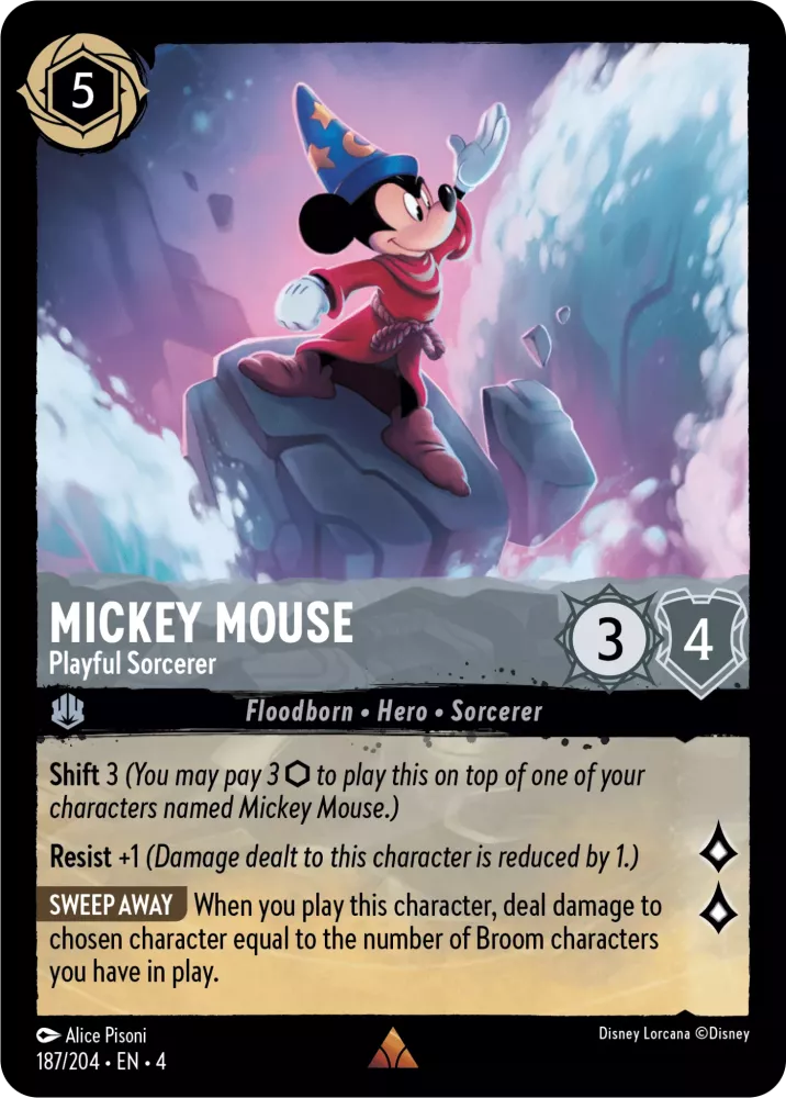 Disney Lorcana Ursula's Return 187/204 Mickey Mouse - Playful Sorcerer