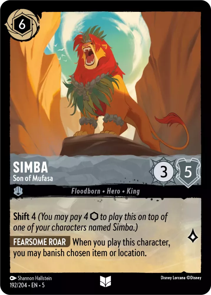 Disney Lorcana Shimmering Skies 192/204 Simba - Son of Mufasa