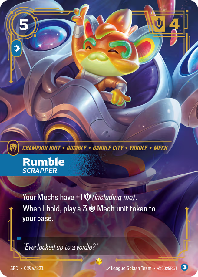 Riftbound: League of Legends TCG Spiritforged 089a/221 Rumble, Scrapper Alternative Art