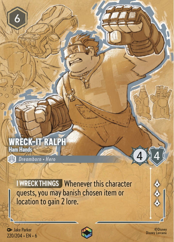 Disney Lorcana Azurite Sea 220/204 Wreck-It Ralph - Ham Hands