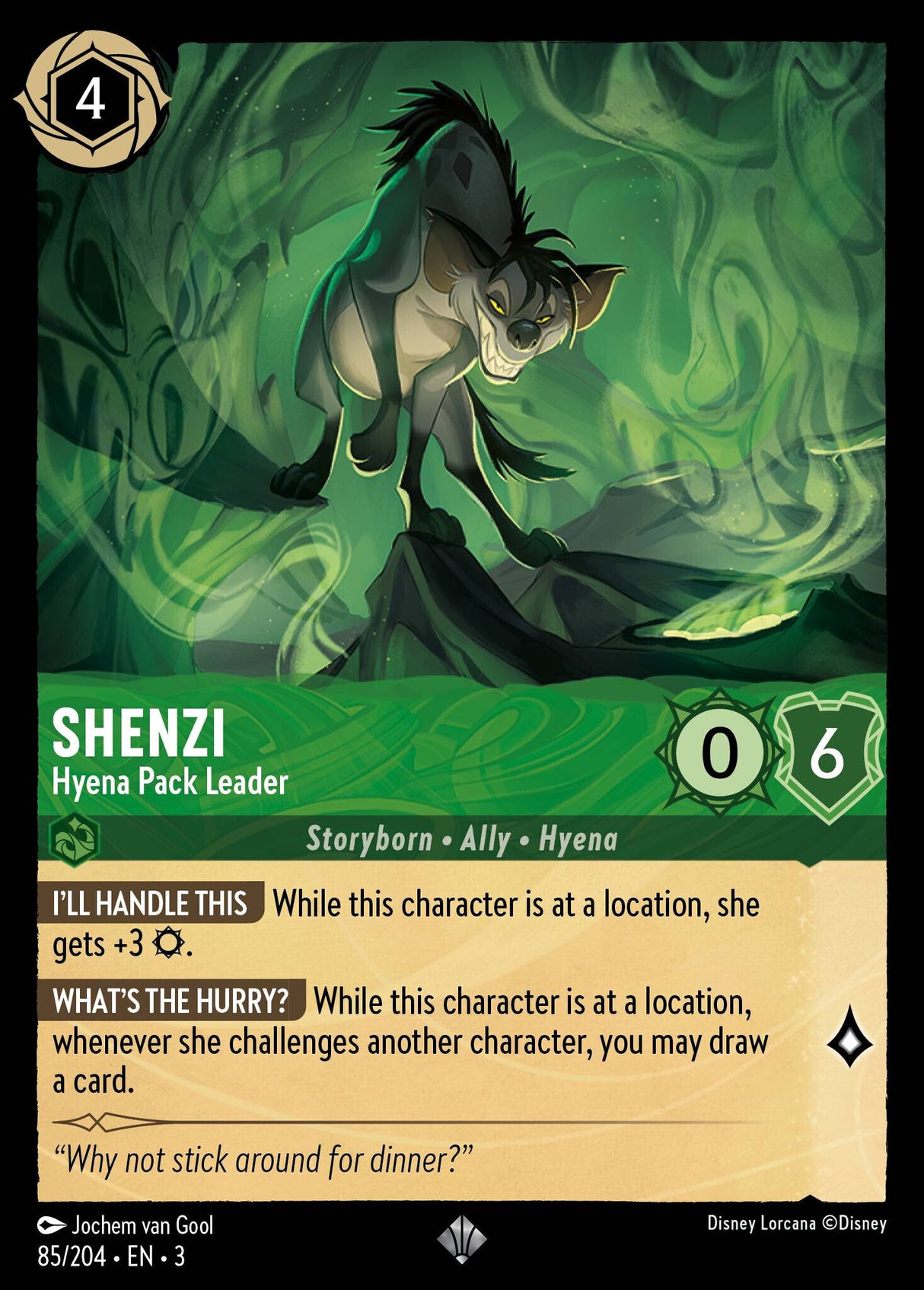 Disney Lorcana Into The Inklands 085/204 SHENZI Hyena Pack Leader