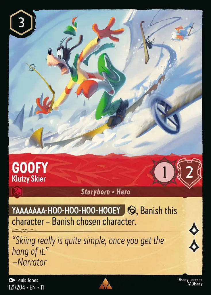 Disney Lorcana Winterspell 121/204 Goofy - Klutzy Skier Foil