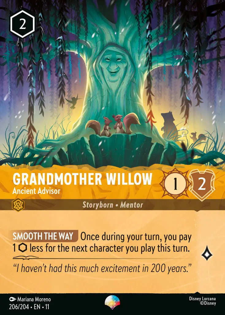 Disney Lorcana Winterspell 206/204 Grandmother Willow - Ancient Advisor Epic