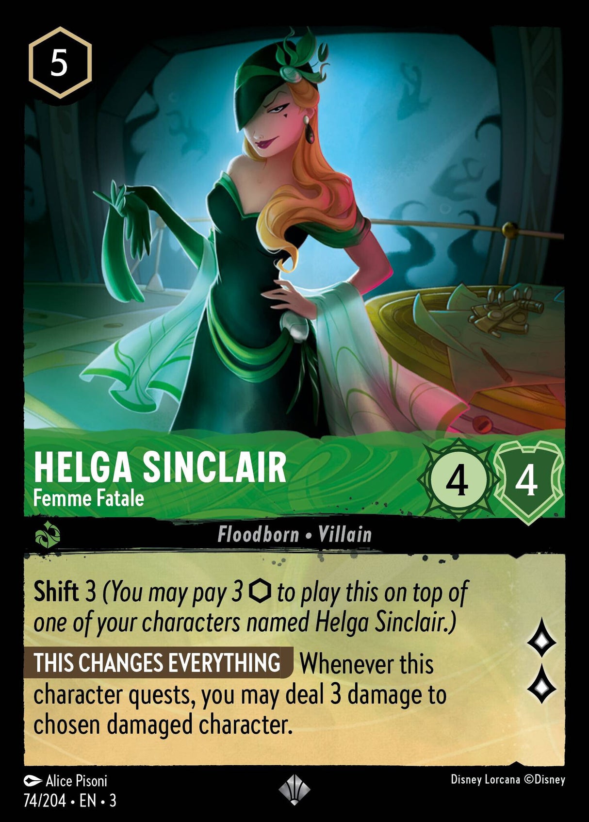 Disney Lorcana Into The Inklands 074/204 HELGA SINCLAIR Femme Fatale