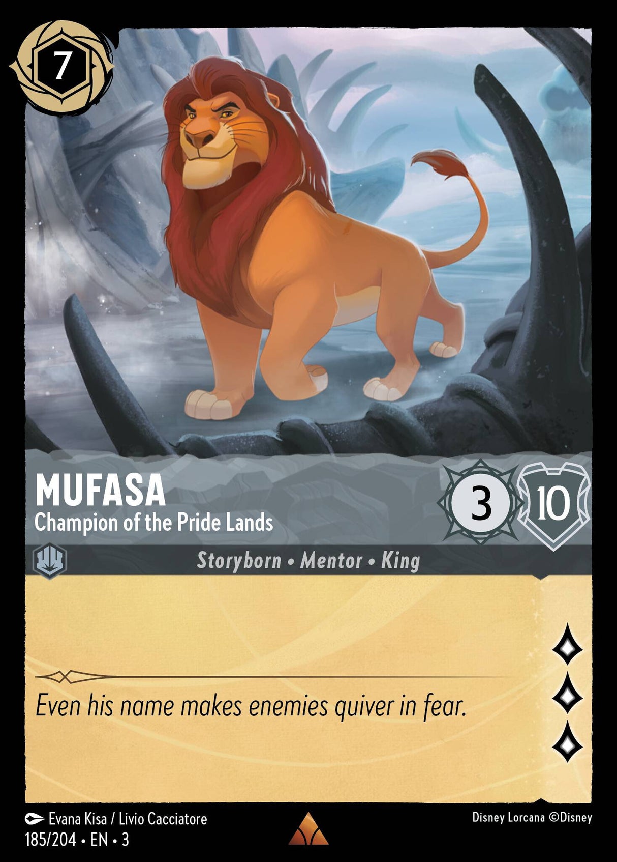 Disney Lorcana Into The Inklands 185/204 MUFASA Champion of the Pride Lands