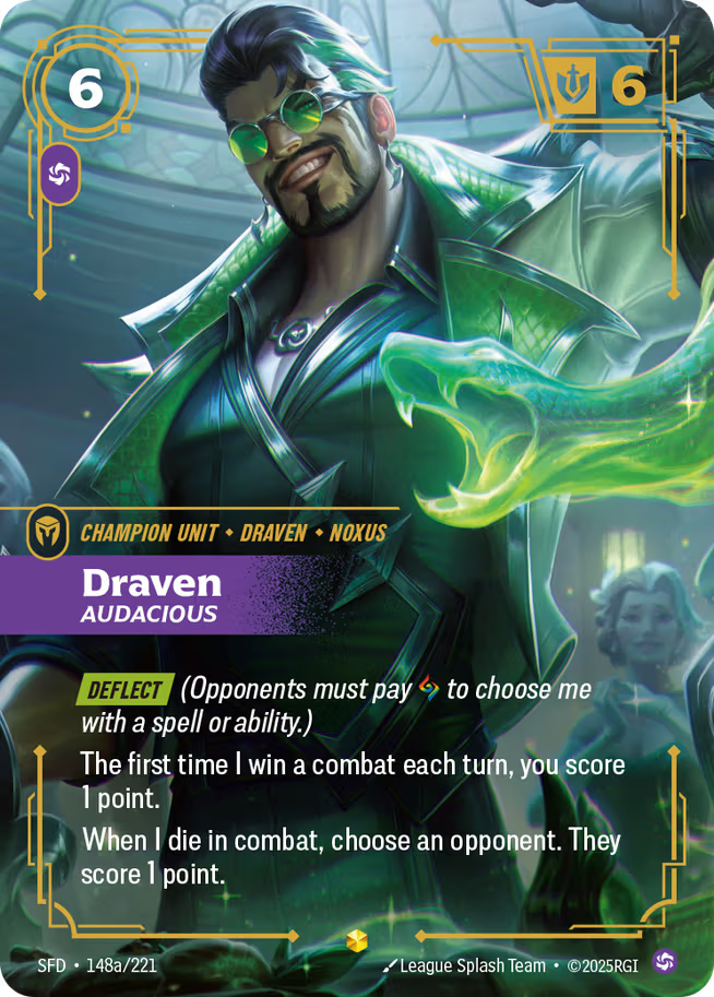 Riftbound: League of Legends TCG Spiritforged 148a/221 Draven, Audacious Alternative Art