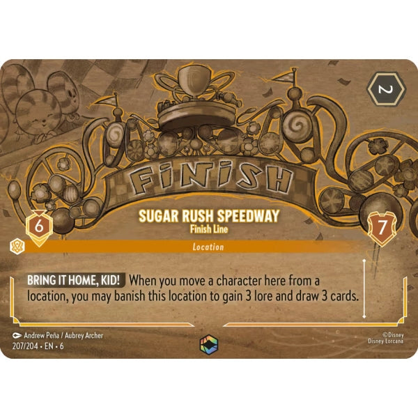 Disney Lorcana Azurite Sea 207/204 Sugar Rush Speedway - Finish Line