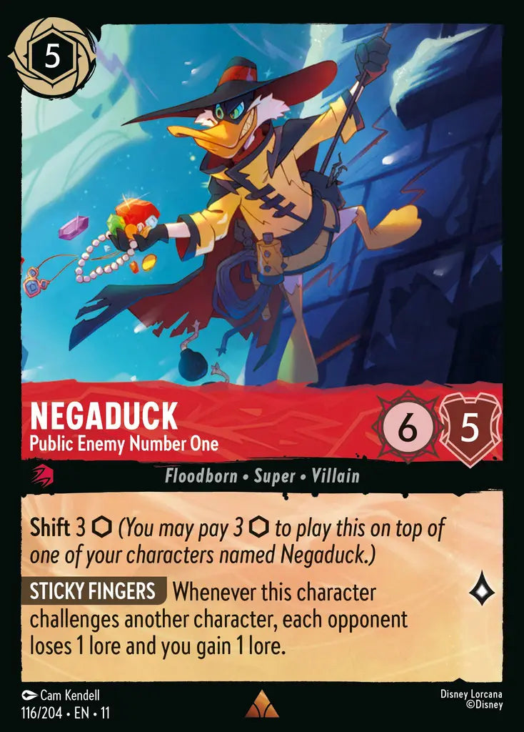 Disney Lorcana Winterspell 116/204 Negaduck - Public Enemy Number One