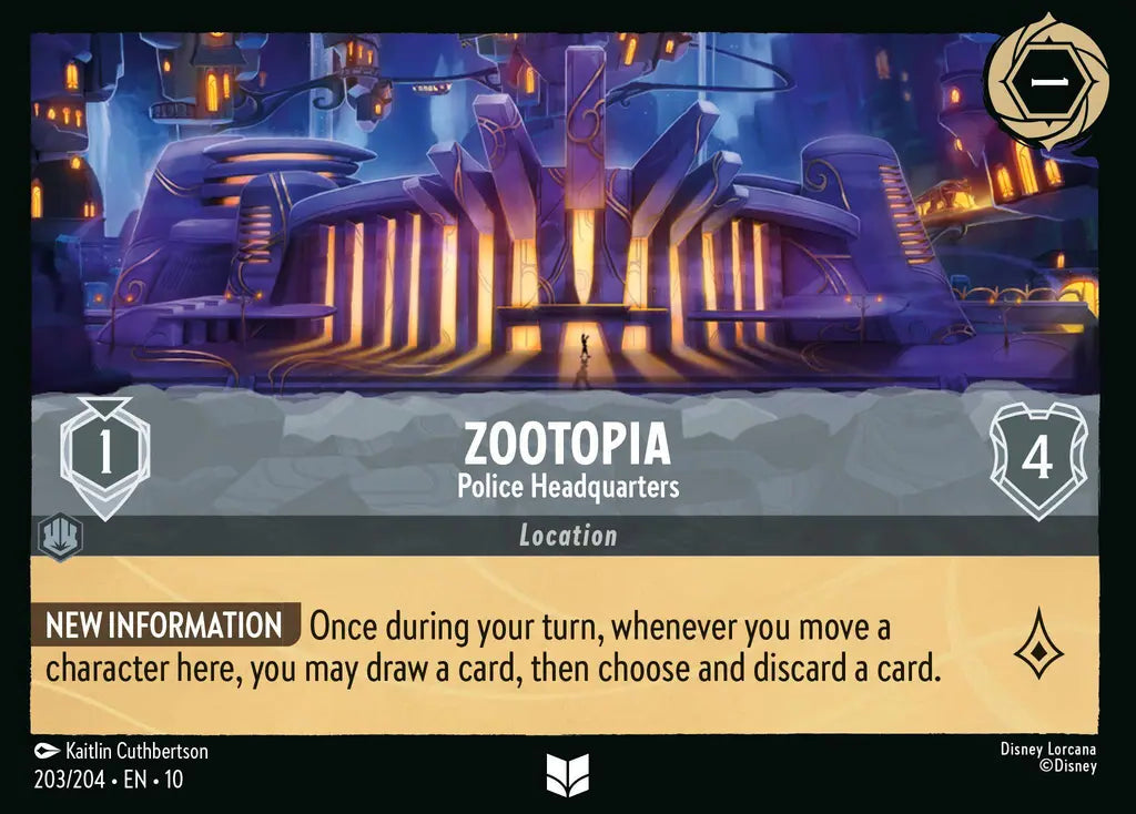 Disney Lorcana Whispers in the Well 203/204 Zootopia - Police Headquarters