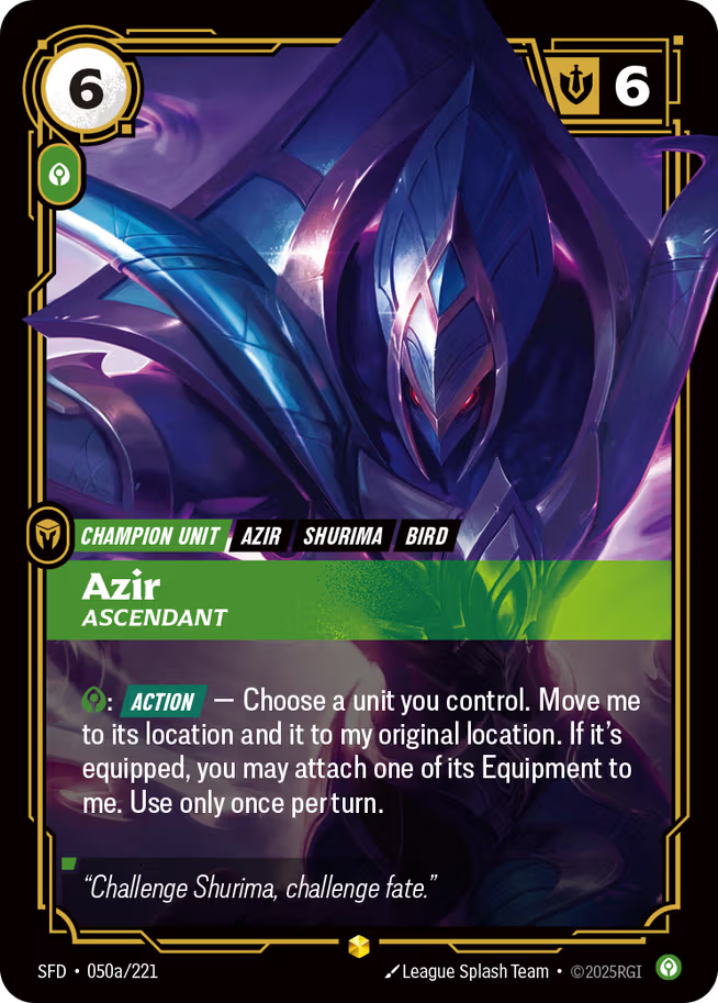 Riftbound: League of Legends TCG Spiritforged 050a/221 Azir, Ascendant Alternative Art