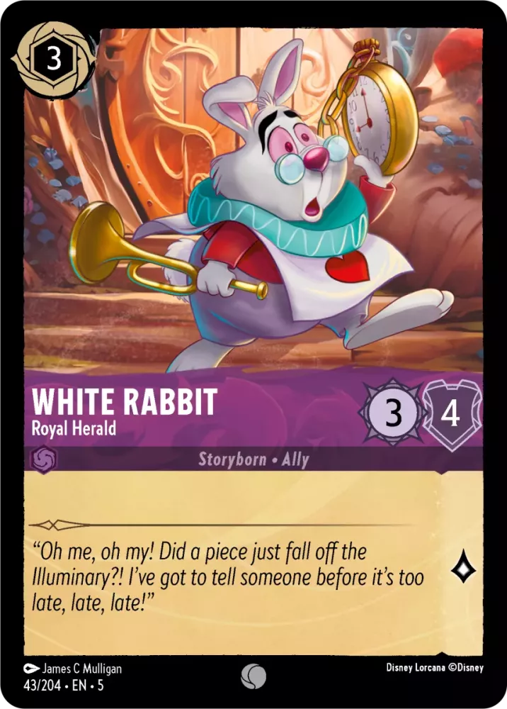 Disney Lorcana Shimmering Skies 043/204 White Rabbit - Royal Herald