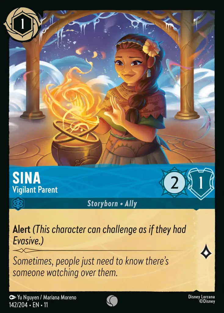 Disney Lorcana Winterspell 142/204 Sina - Vigilant Parent
