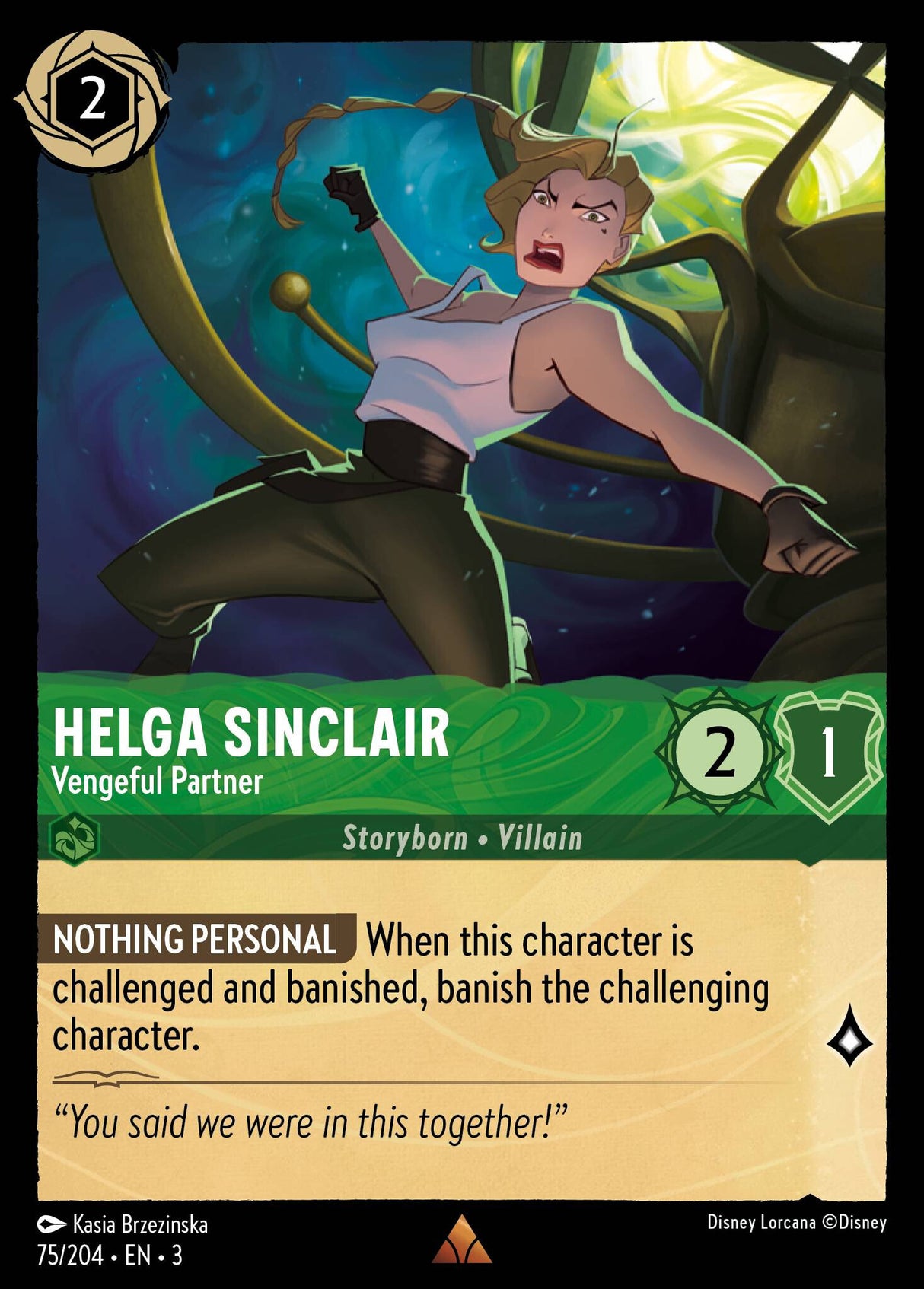 Disney Lorcana Into The Inklands 075/204 HELGA SINCLAIR Vengeful Partner