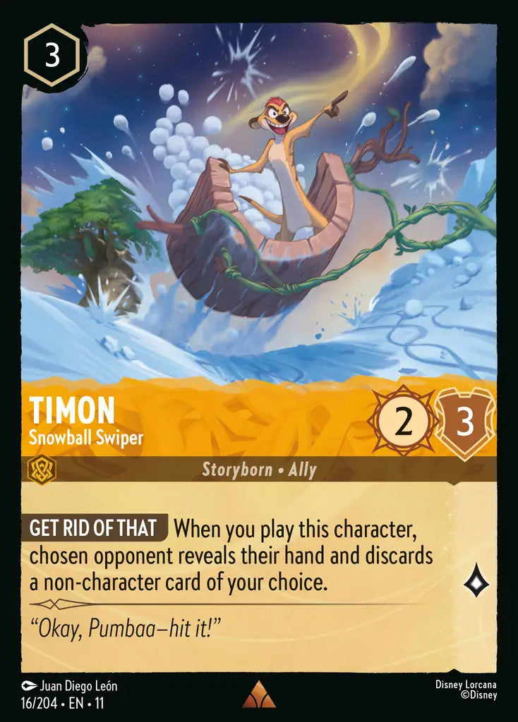 Disney Lorcana Winterspell 016/204 Timon - Snowball Swiper