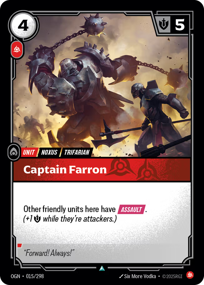 Riftbound: League of Legends TCG Origins 015/289 Captain Farron