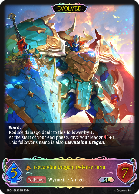 Cosmic Mythos BP04-SL13 Lævateinn Dragon, Defense Form Foil