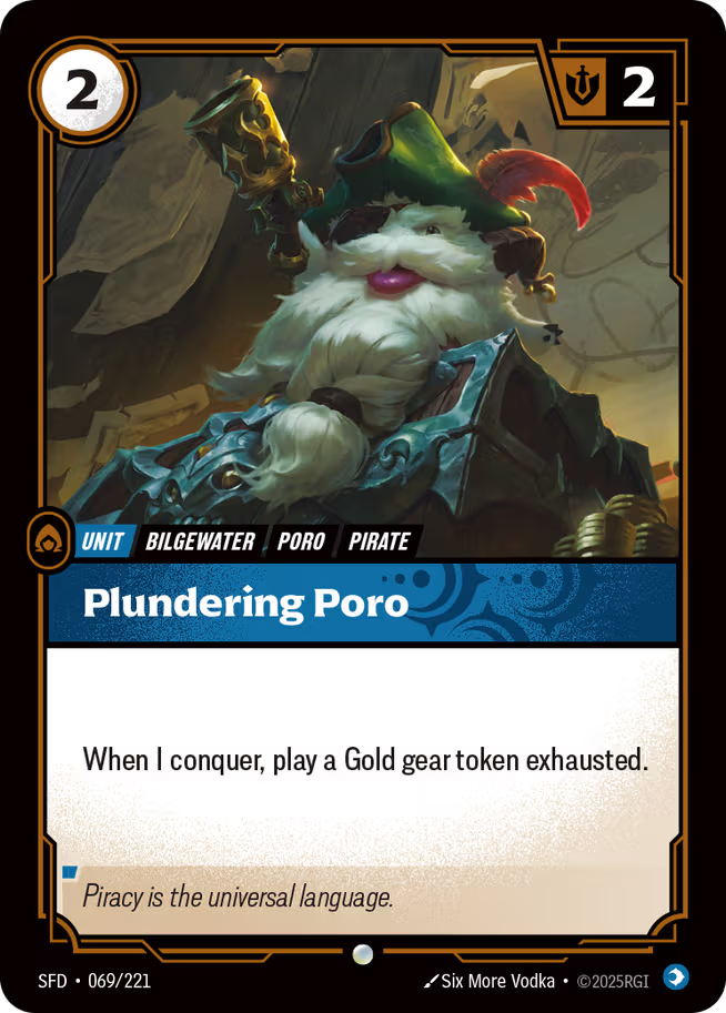 Riftbound: League of Legends TCG Spiritforged 069/221 Plundering Poro Foil