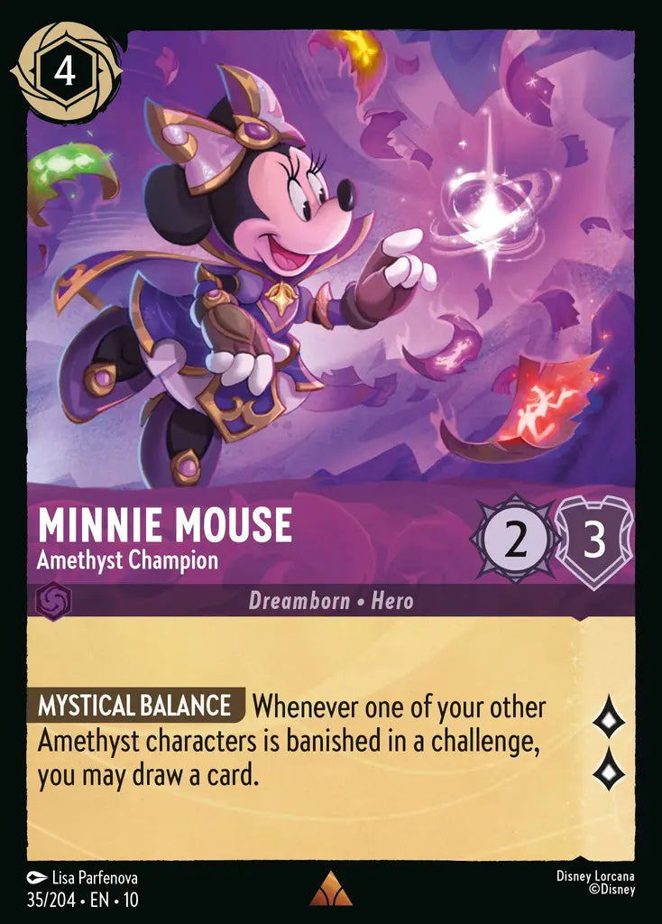 Disney Lorcana Whispers in the Well 035/204 Minnie Mouse - Amethyst Champion