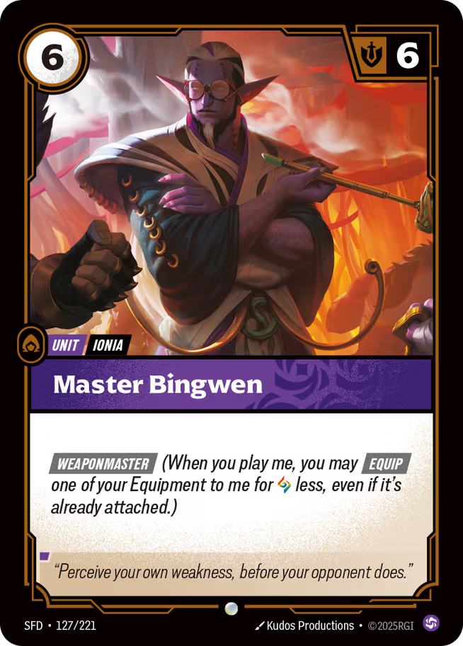 Riftbound: League of Legends TCG Spiritforged 127/221 Master Bingwen