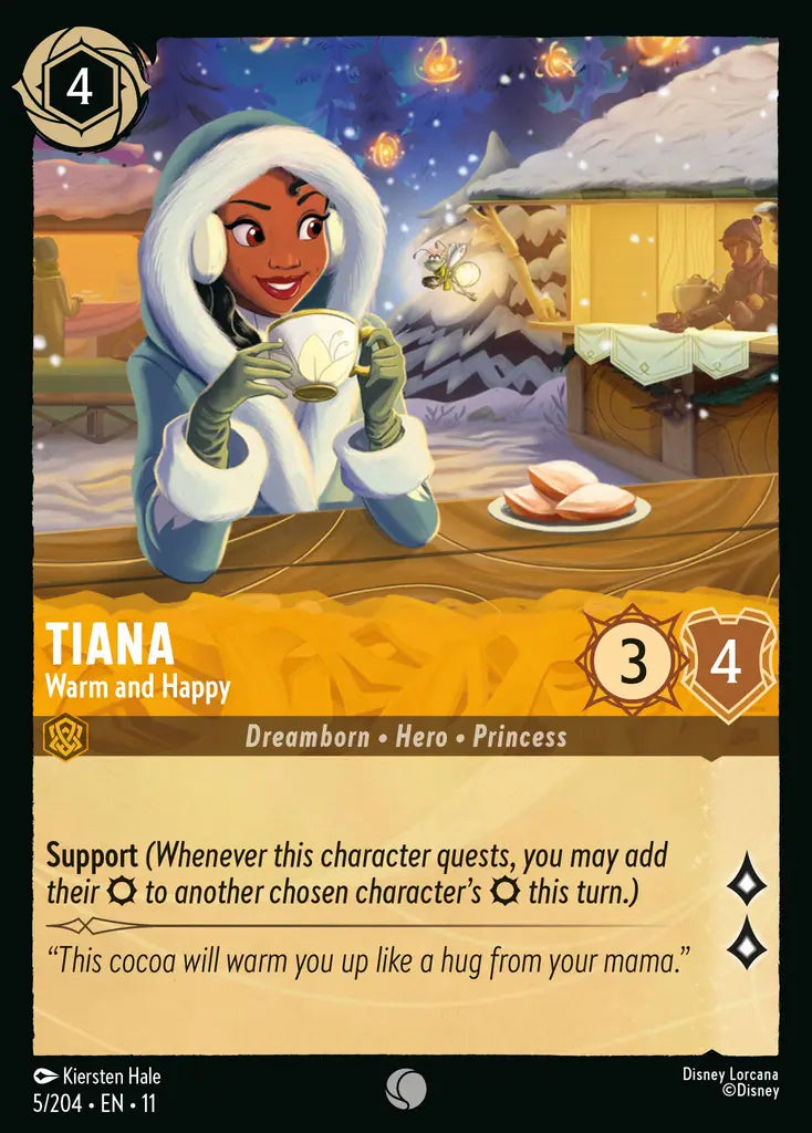 Disney Lorcana Winterspell 005/204 Tiana - Warm and Happy Foil