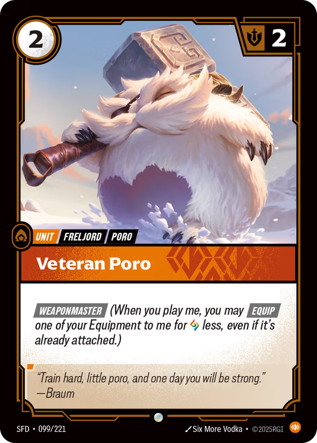 Riftbound: League of Legends TCG Spiritforged 099/221 Veteran Poro Foil