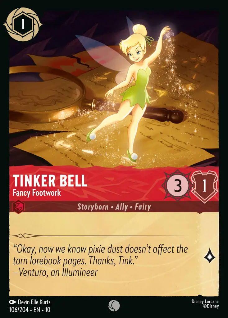 Disney Lorcana Whispers in the Well 106/204 Tinker Bell - Fancy Footwork