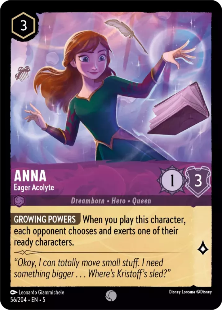 Disney Lorcana Shimmering Skies 056/204 Anna - Eager Acolyte Foil