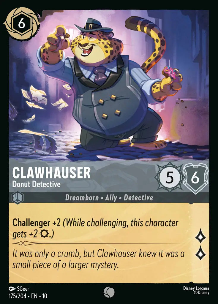 Disney Lorcana Whispers in the Well 175/204 Clawhauser - Donut Detective