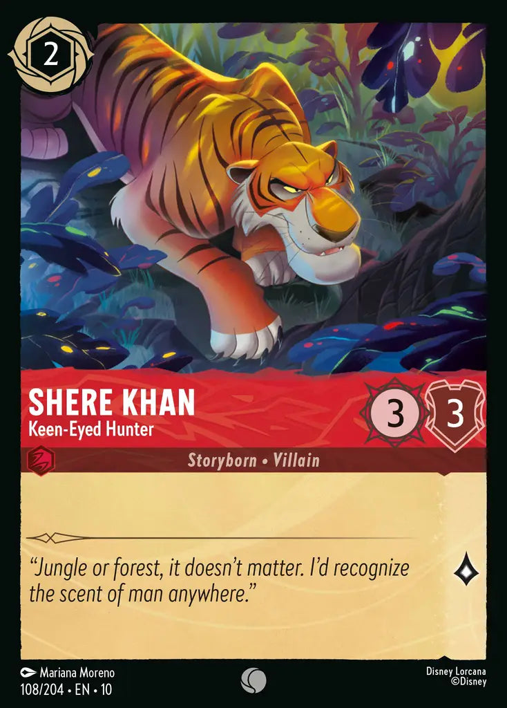 Disney Lorcana Whispers in the Well 108/204 Shere Khan - Keen-Eyed Hunter