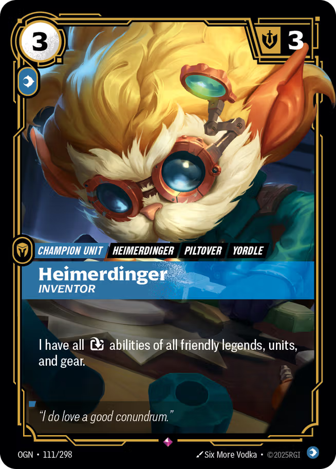 Riftbound: League of Legends TCG Origins 111/289 Heimerdinger, Inventor