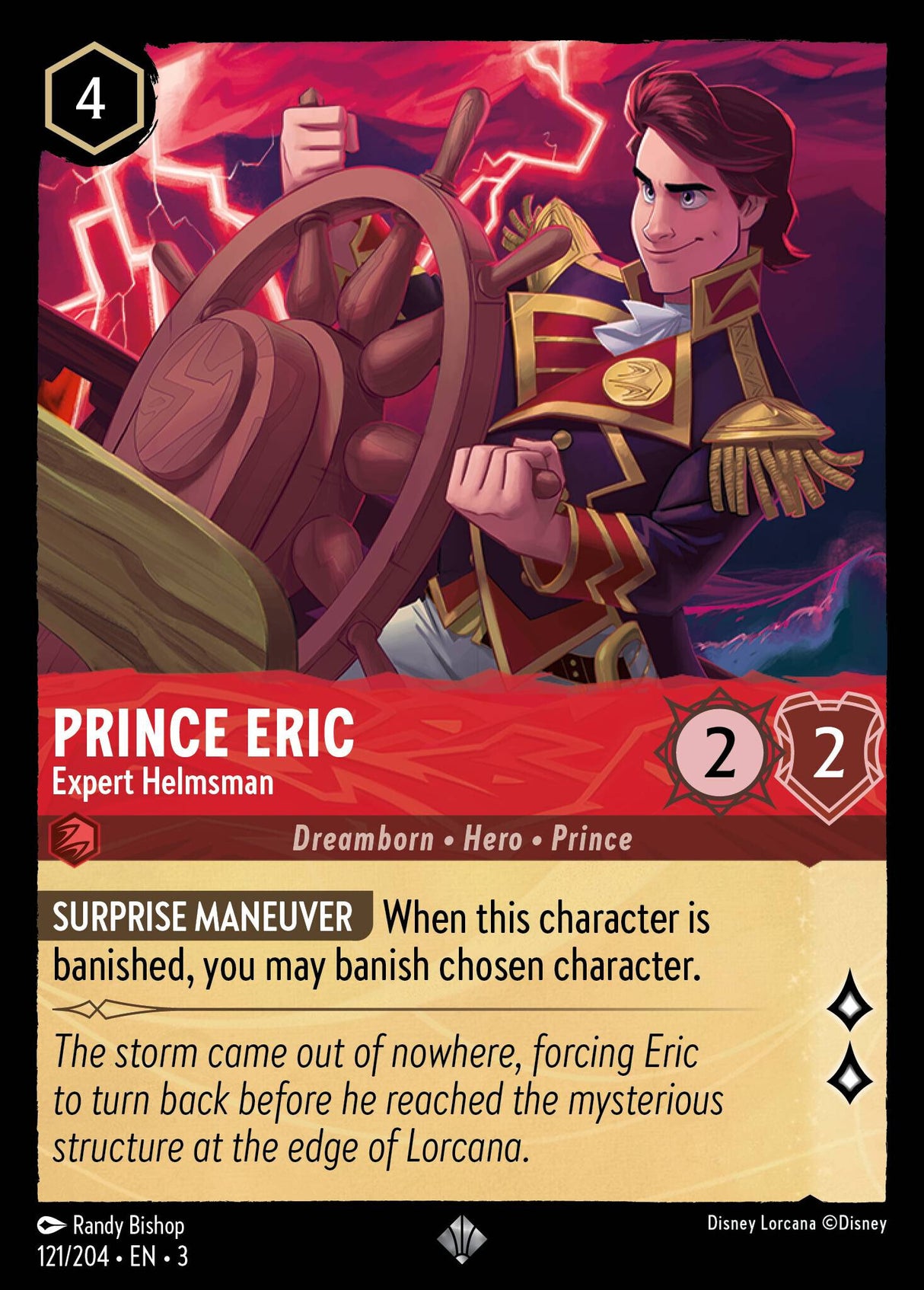 Disney Lorcana Into The Inklands 121/204 PRINCE ERIC Expert Helmsman