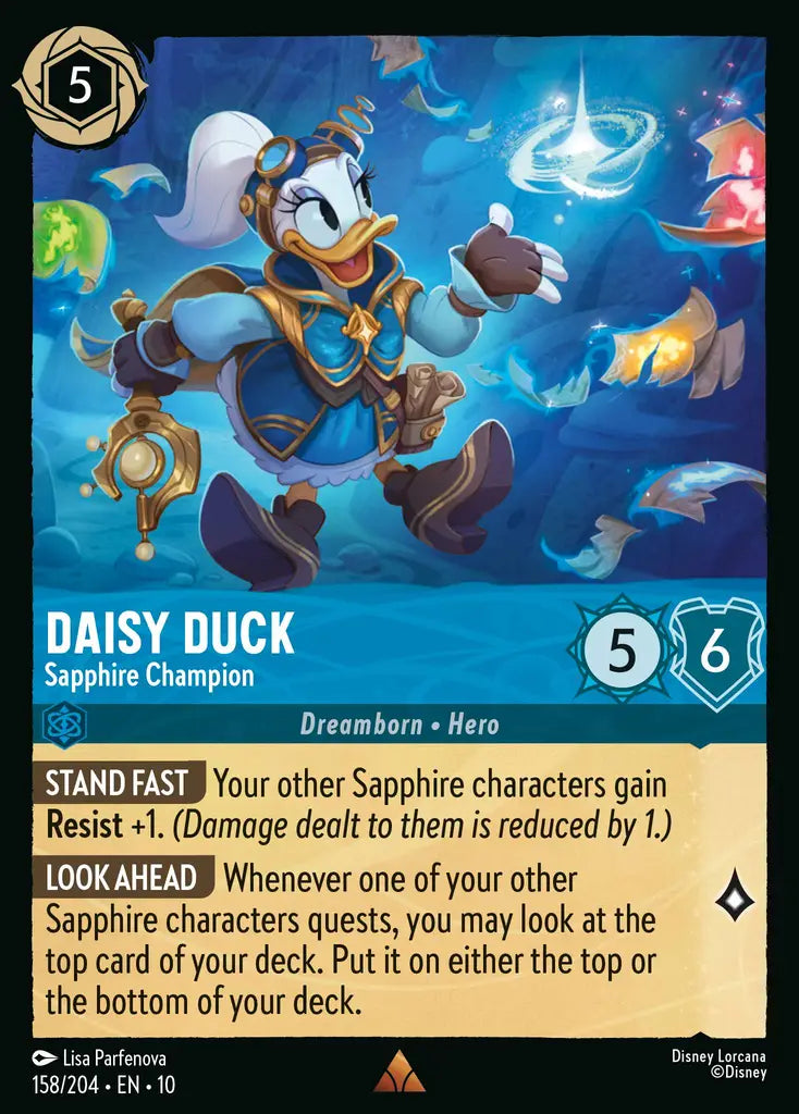 Disney Lorcana Whispers in the Well 158/204 Daisy Duck - Sapphire Champion