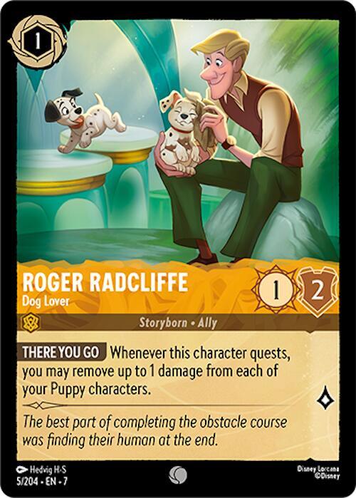 Disney Lorcana Archazia's Island 005/204 Roger Radcliffe - Dog Lover Foil