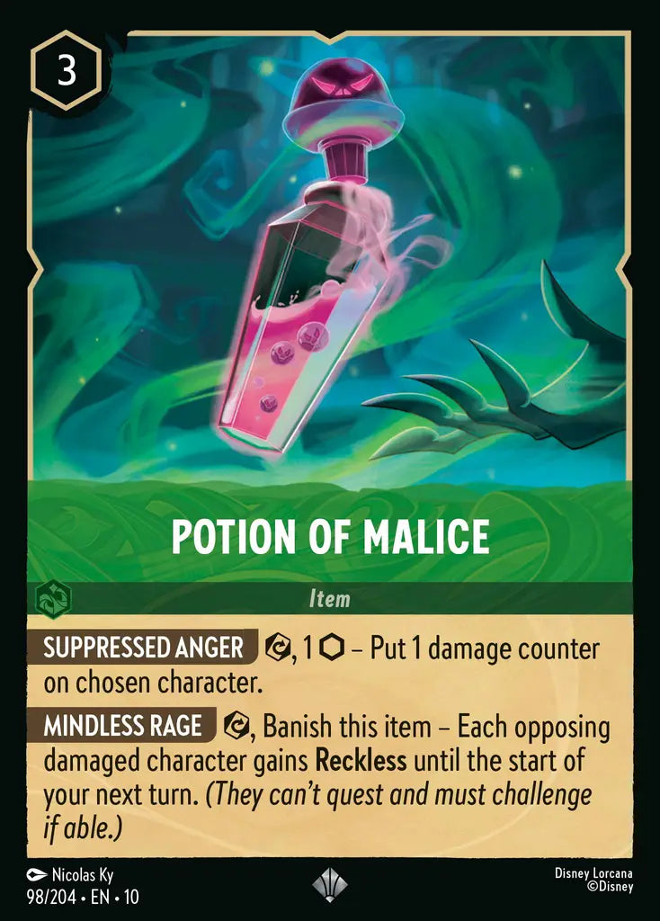 Disney Lorcana Whispers in the Well 098/204 Potion of Malice