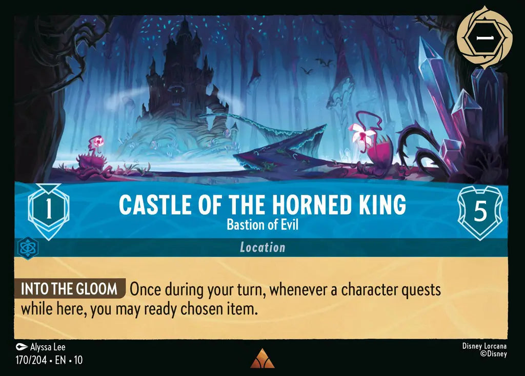 Disney Lorcana Whispers in the Well 170/204 Castle of the Horned King - Bastion of Evil