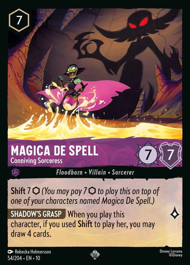 Disney Lorcana Whispers in the Well 054/204 Magica De Spell - Conniving Sorceress