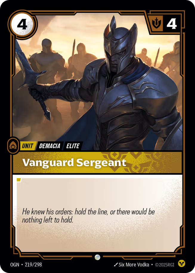 Riftbound: League of Legends TCG Origins 219/289 Vanguard Sergeant