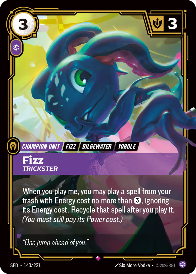 Riftbound: League of Legends TCG Spiritforged 140/221 Fizz, Trickster