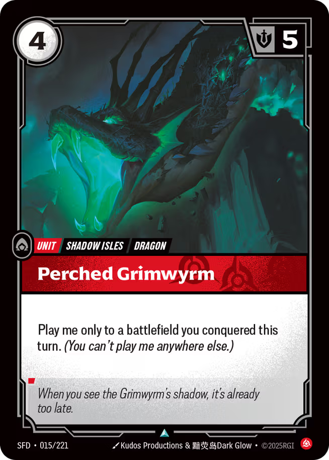 Riftbound: League of Legends TCG Spiritforged 015/221 Perched Grimwyrm