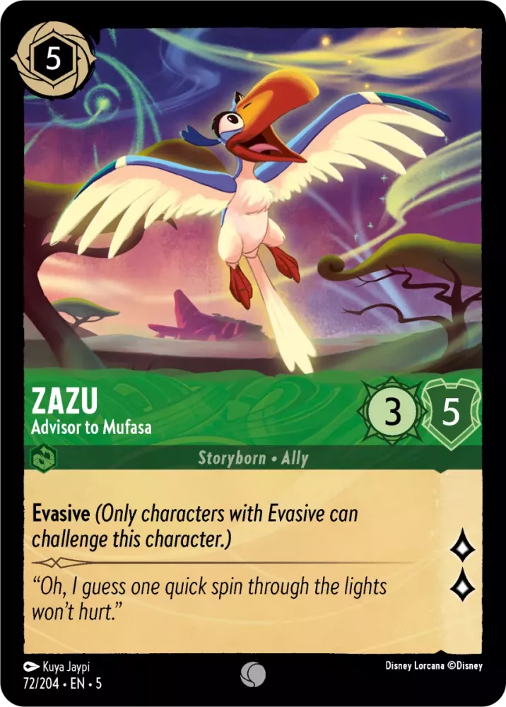Disney Lorcana Shimmering Skies 072/204 Zazu - Advisor to Mufasa Foil