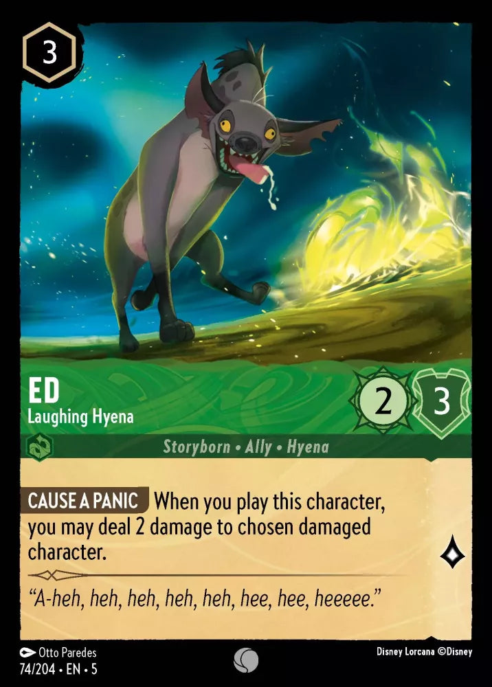 Disney Lorcana Shimmering Skies 074/204 Ed - Laughing Hyena Foil