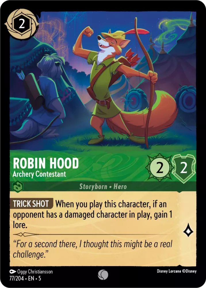 Disney Lorcana Shimmering Skies 077/204 Robin Hood - Archery Contestant Foil