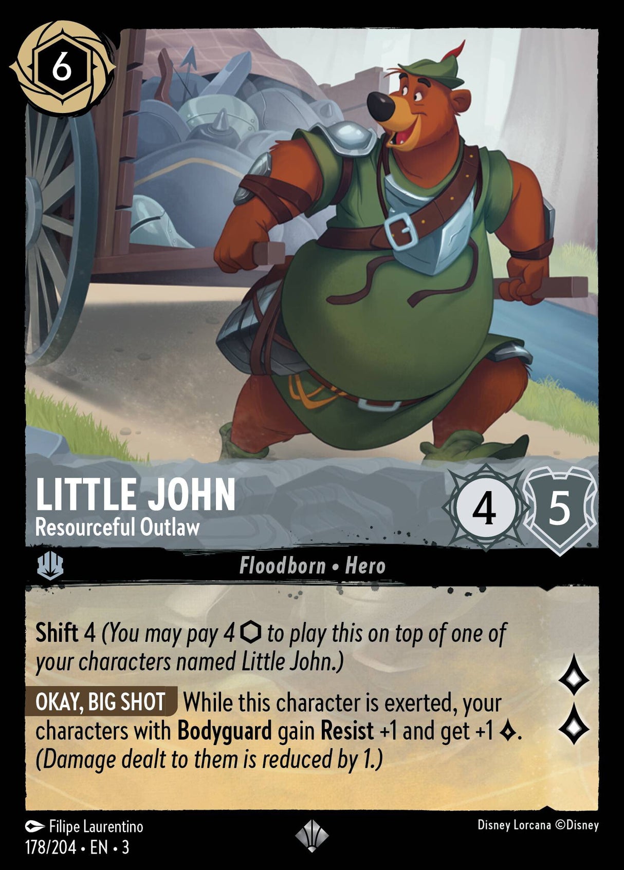 Disney Lorcana Into The Inklands 178/204 LITTLE JOHN Resourceful Outlaw