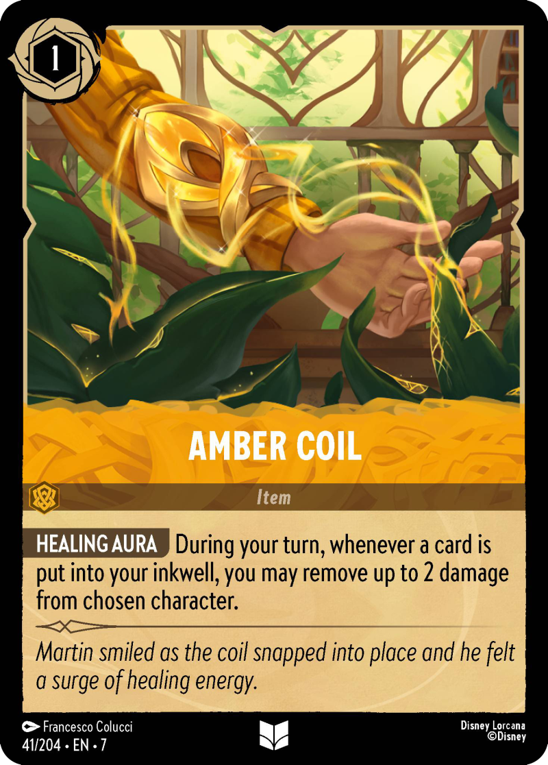 Disney Lorcana Archazia's Island 041/204 Amber Coil Foil